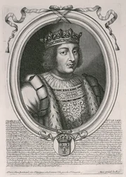 Karol V Mądry (1338-80) Król Francji, z „Les Augustes Representations de tous les Rois de France od Faramonda do Ludwika XIV”, Paryż, 1679
